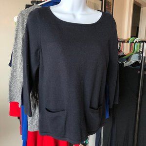 Ann Taylor // Petite 3/4 Sleeve Pocket Sweater